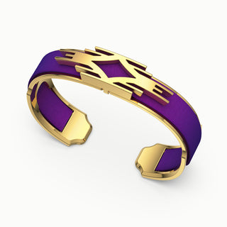 Ikat Silk Cuff - Orchid Purple