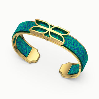 Kawung Silk Cuff - Andaman Green