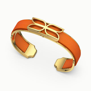 Kawung Silk Cuff - Lava Orange