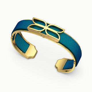 Kawung Silk Cuff - Peacock Green