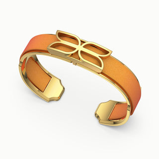 Kawung Silk Cuff - Sunset Orange