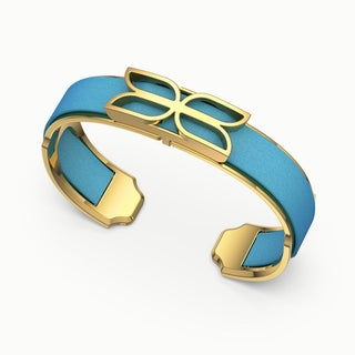 Kawung Silk Cuff - Turquoise Blue