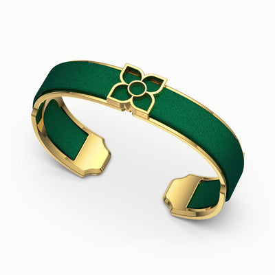 Lotus Silk Cuff - Emerald Green