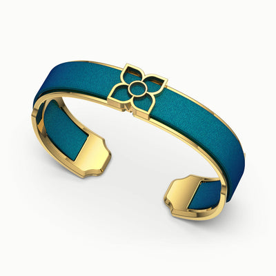 Lotus Silk Cuff - Peacock Green