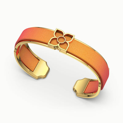 Lotus Silk Cuff - Sunset Orange