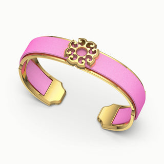 Nonya Blossom Silk Cuff - Guava Pink