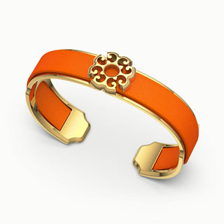 Nonya Blossom Silk Cuff - Lava Orange