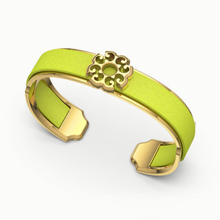 Nonya Blossom Silk Cuff - Pomelo Green