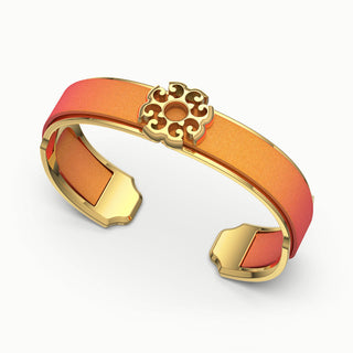 Nonya Blossom Silk Cuff - Sunset Orange