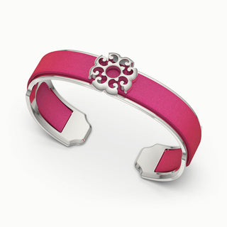 Nonya Blossom Silk Cuff - Dragonfruit Pink