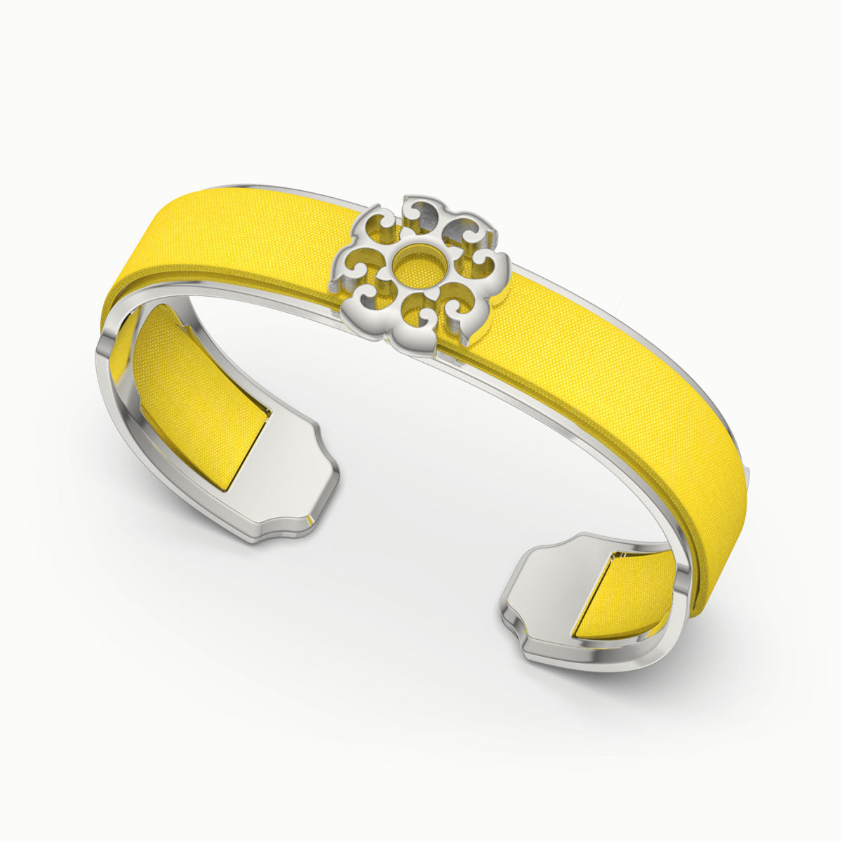 Nonya Blossom Silk Cuff - Pineapple Yellow