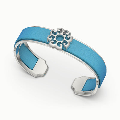 Nonya Blossom Silk Cuff - Turquoise Blue