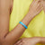 Nonya Blossom Silk Cuff - Turquoise Blue