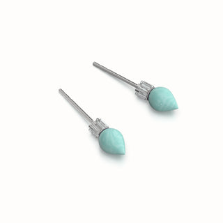 Large Stud Earrings Gemstone - Amazonite