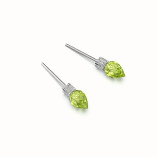 Large Stud Earrings Gemstone - Peridot