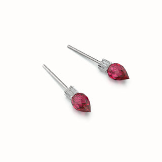 Large Stud Earrings Gemstone - Ruby