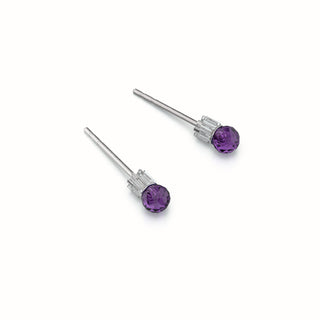 Small Stud Earrings Gemstone - Amethyst