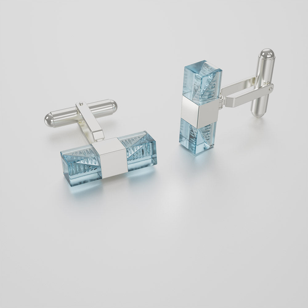 Hoi An Cufflinks - Aquamarine