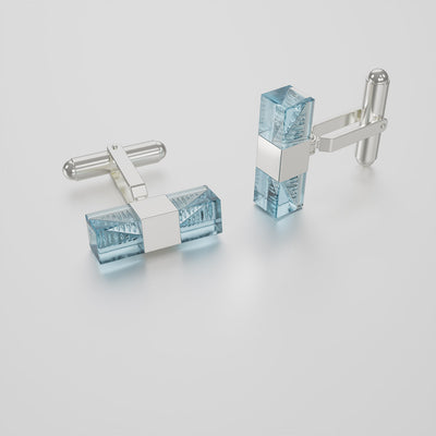 Hoi An Cufflinks - Aquamarine