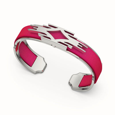 Ikat Silk Cuff - Dragonfruit Pink