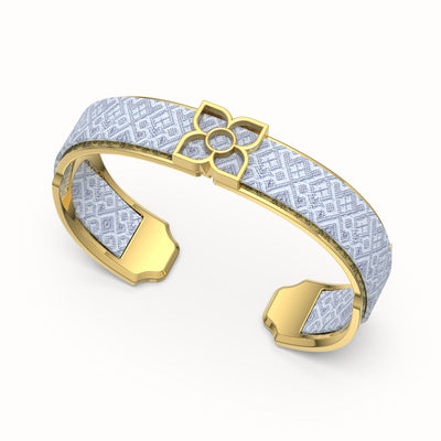 Lotus Silk Cuff - Pewter Grey